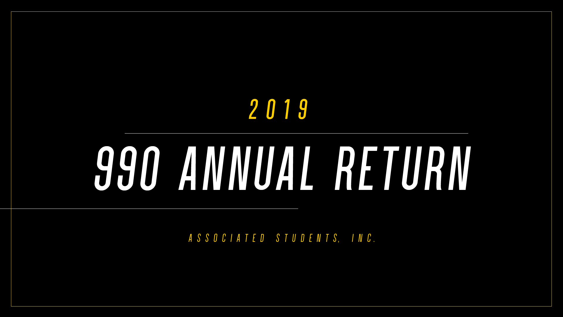 2019 | Annual Tax Return