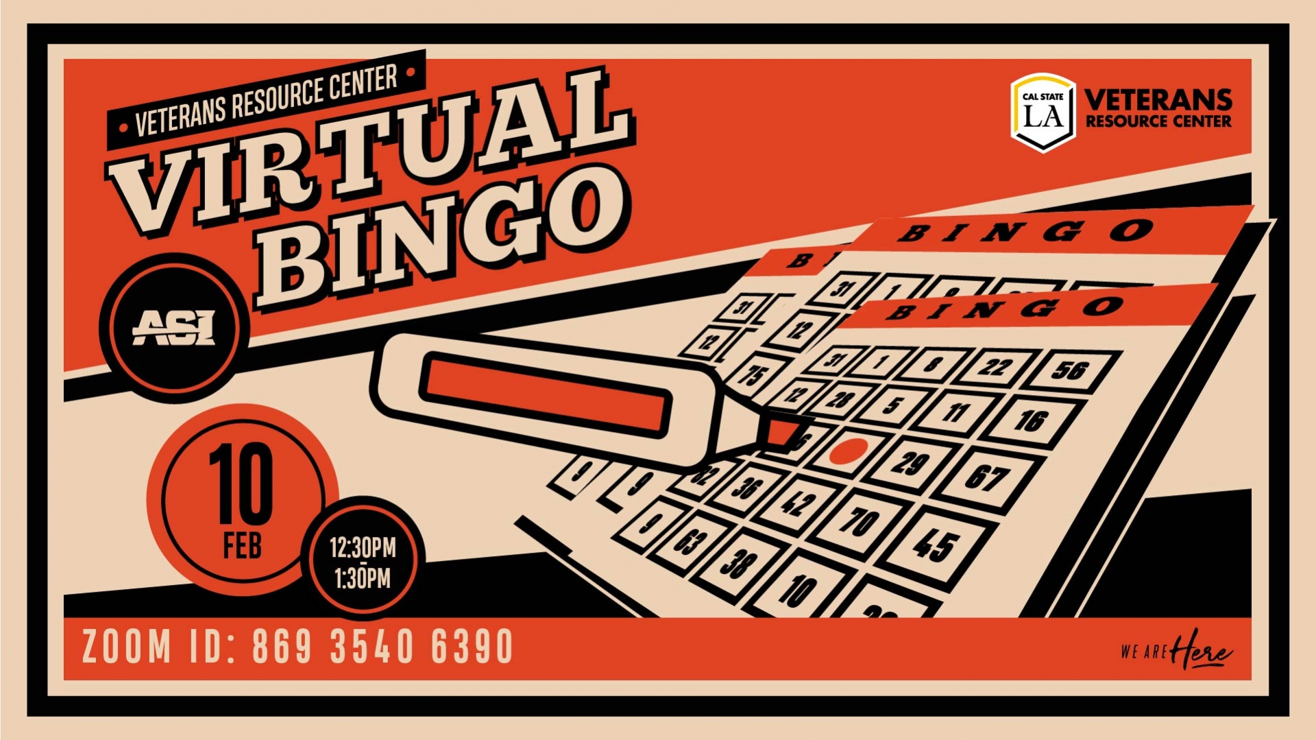 Veterans Resource Center Virtual Bingo